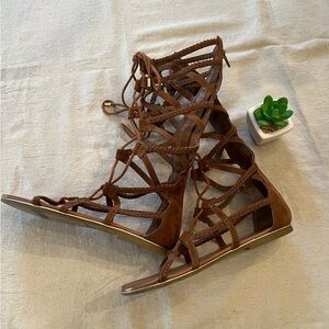 Womens Gladiator Sandals Zip Up or Tie